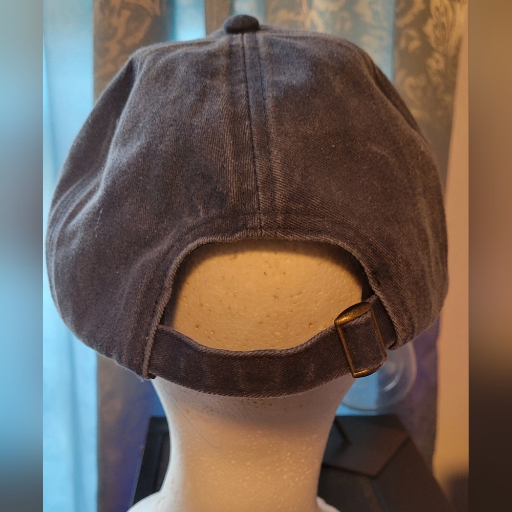 Embroidered Dog Mom Hat Distressed Baseball Cap Navy Women’s - Picture 2 of 4